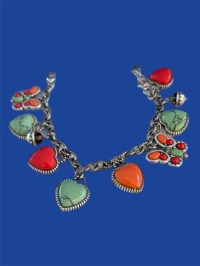 Brighton "Butterflight" charm bracelet with colorful heart and butterfly charms